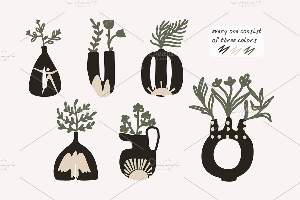 296 FOLK POTTERY CLIPARTS MYSTIC SET, an Object Illustration by JuDesign (Photo 11 of 24)