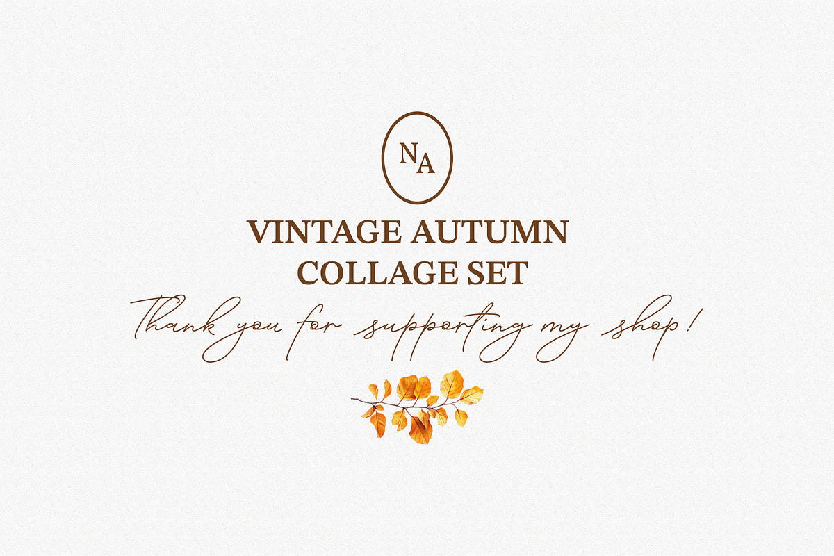 Vintage Autumn Collage Clipart Set, an Object Graphic by NatalieArtShop (Photo 12 of 12)