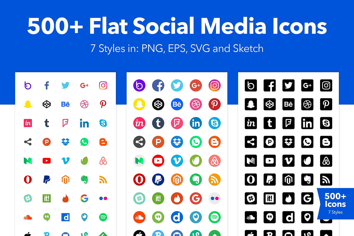 500+ Social Media Icons, a Solid Icon by CreativesCastle (Photo 1 of 4)