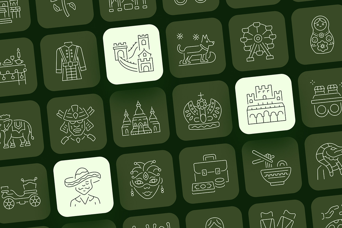 1390 Cultural and Historical Icons, an Outline Icon by Prosymbols (Photo 8 of 25)