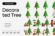 Decorated Tree 3D Icon Set, a Plants & Tree 3D Model by Eklip Studio (Thumbnail 1 of 2)