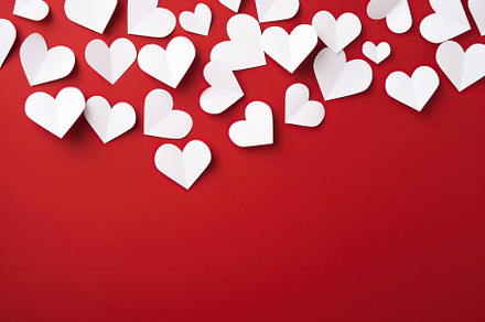 Decorative white paper hearts. Valentines day, a Holiday Photo by AlyaAnd