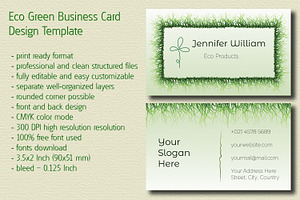 Eco Green Business Card Design, a Business Card Template by Kseniya-Omega