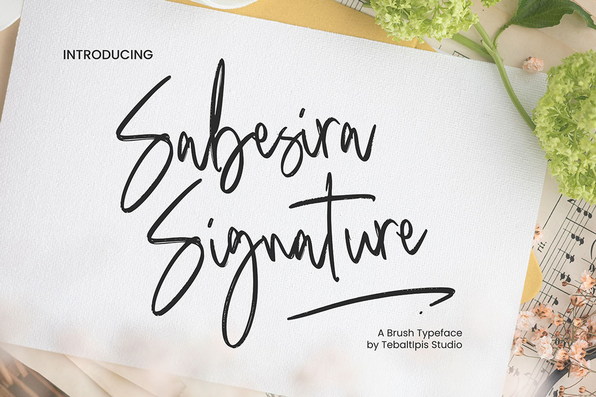 Sabesira - Signature Brush, a Handwritten Font by tebaltipislab (Photo 1 of 11)