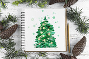 Watercolor christmas tree, a Seasonal Illustration by MiraBell (Thumbnail 2 of 2)