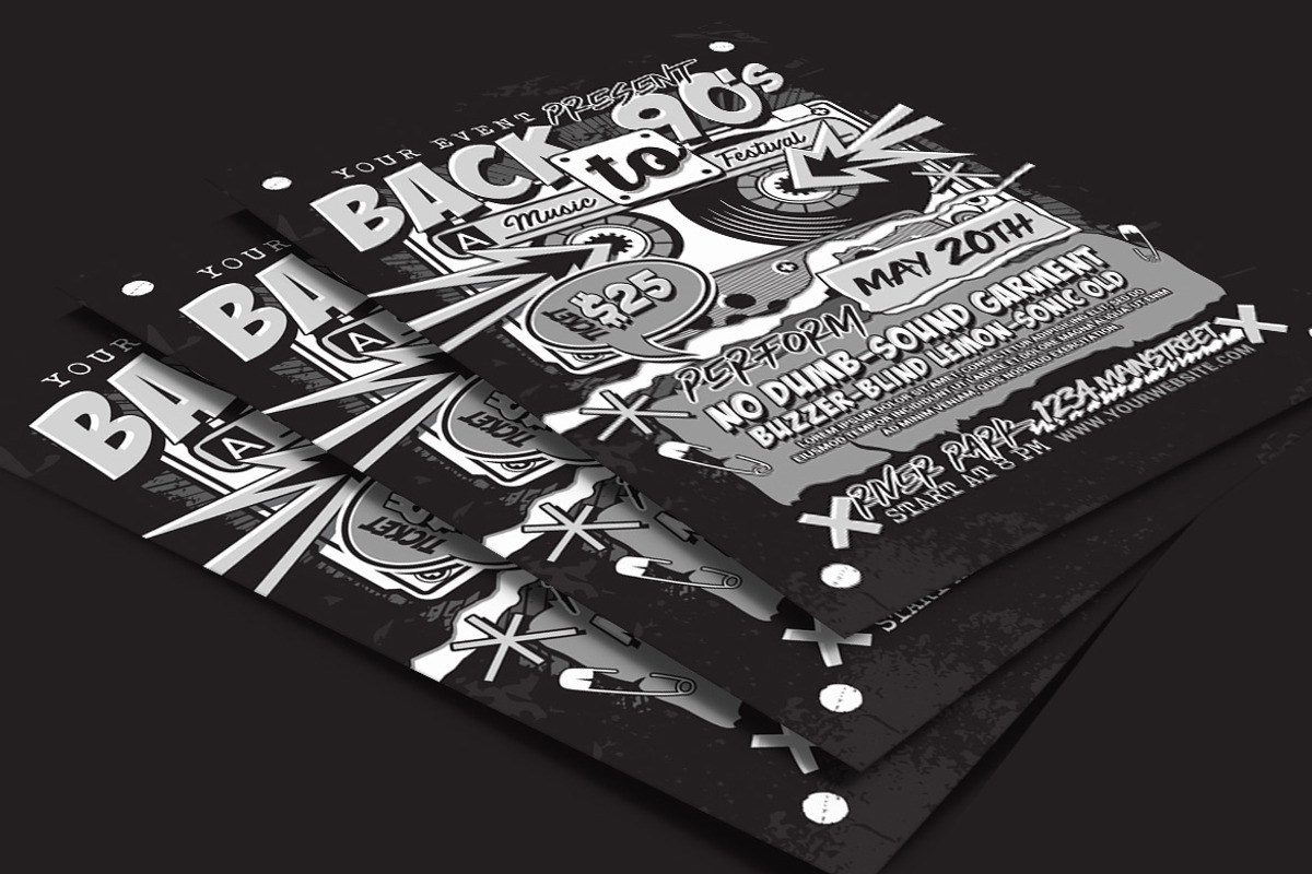 Back to 90's Music Retro, a Flyer Template by Muhamad Iqbal hidayat (Photo 4 of 4)