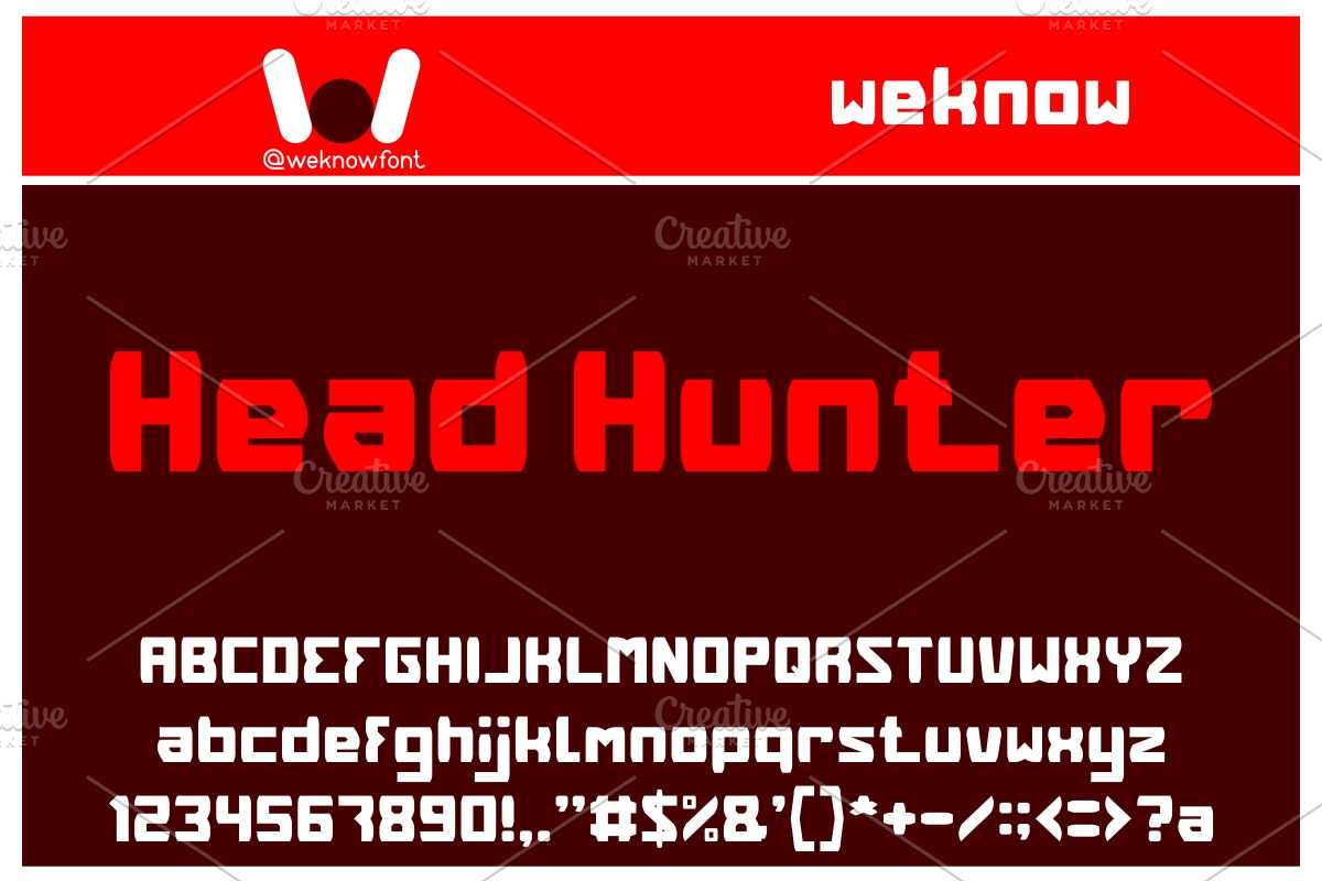 Head Hunter font, a Font by weknow (Photo 2 of 5)