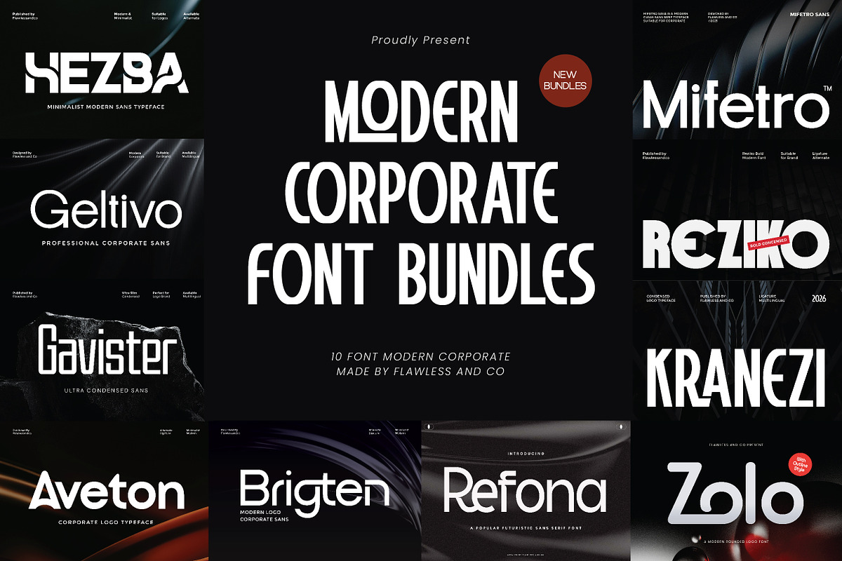 Modern Corporate Font Bundle, a Sans Serif Font by Flawless And Co (Photo 1 of 11)