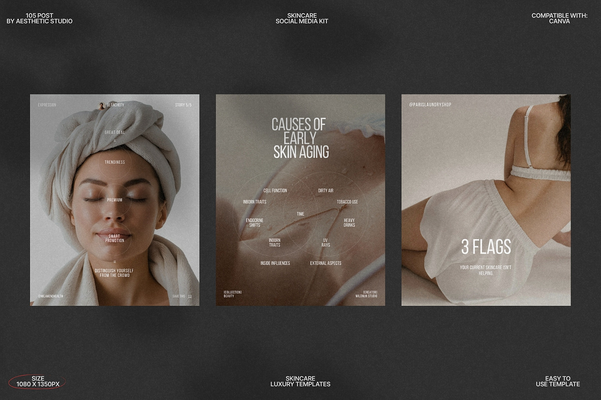 Skincare Posts for Canva Bundle preview 8