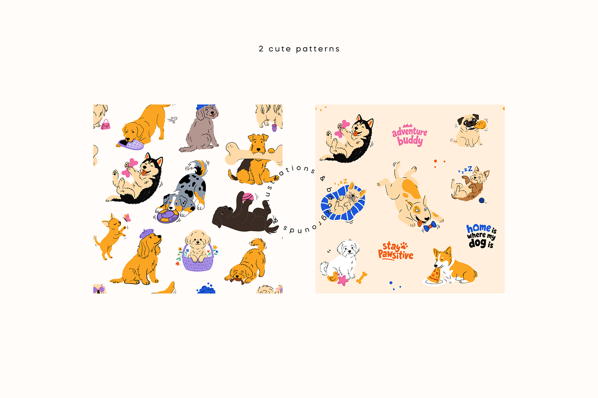 Playful Dog Breeds | Vector Pack, an Animal Illustration by Nutalin Art (Photo 7 of 12)