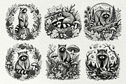 Woodland Raccoon SVG Graphics, an Animal Illustration by DENIDigitalArtSudio (Thumbnail 2 of 8)