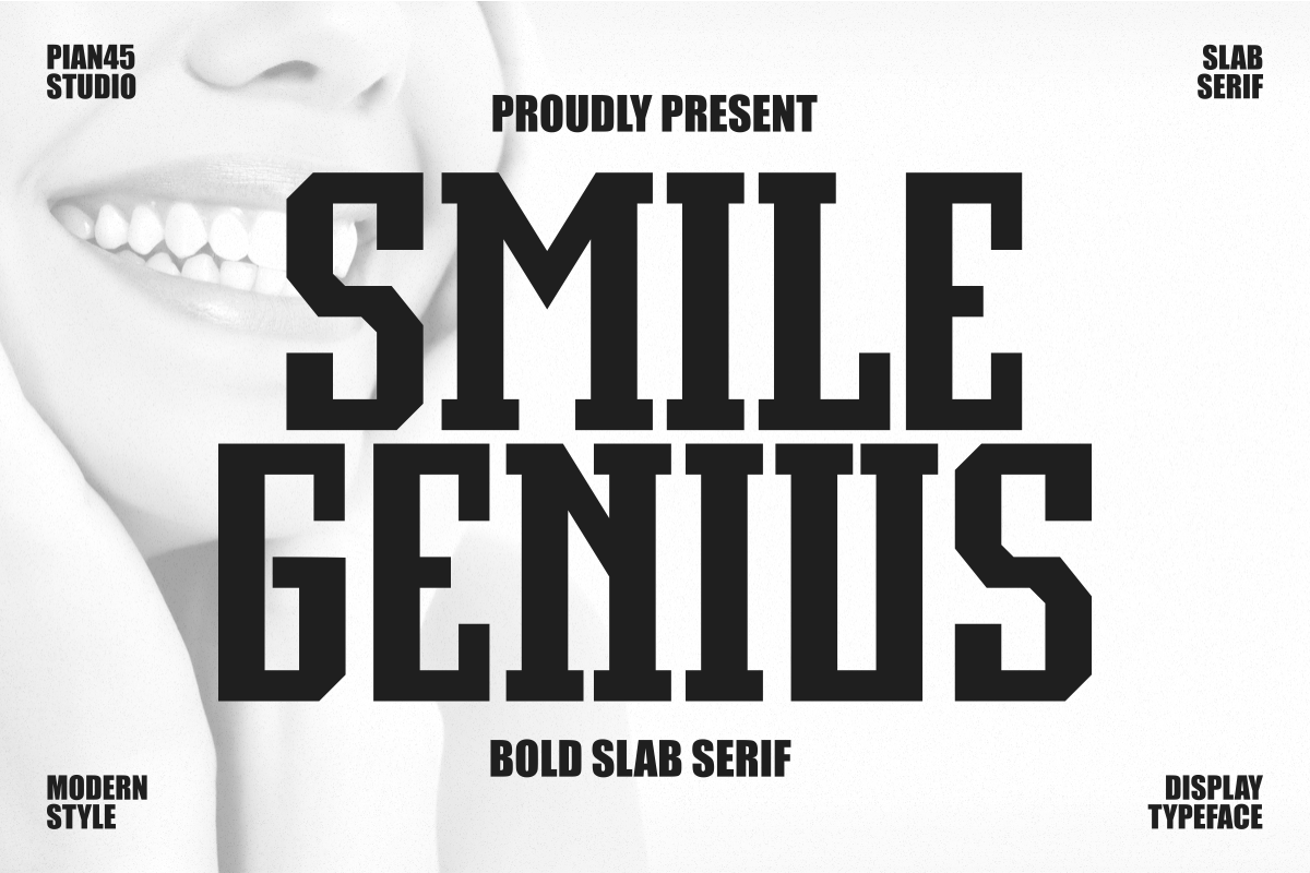 Smile Genius - Bold Slab Serif, a Slab Serif Font by Pian45 Studio (Photo 1 of 8)