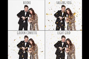 Gold Confetti Overlays