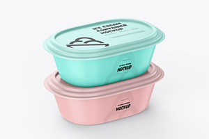 Ice Cream Container Box Mockup