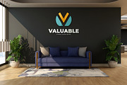 PSD Modern Office Wall Logo Mockup, an Advertising Mockup by Ayy (Thumbnail 4 of 15)