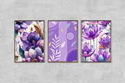 Green & Purple Botanical Wall Art, a Wallpaper Graphic by Helospace (Thumbnail 3 of 10)