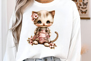 Whimsical Spring Cats Clipart, an Illustration by SinaCreation (Thumbnail 9 of 11)