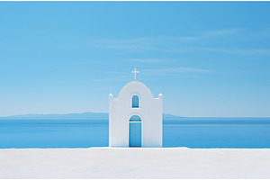 Coastal Calm: Iconic White Chapel