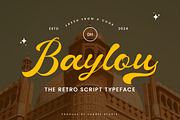 Baylou - Retro Script Font, a Script Font by Dhabee (Thumbnail 1 of 15)
