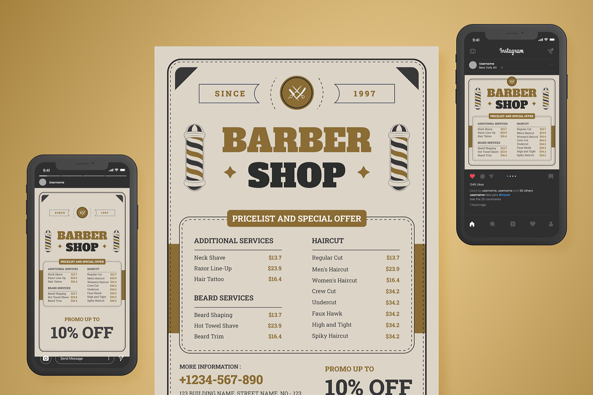 Barbershop Pricelist Flyer, a Flyer Template by SquidPixey (Photo 3 of 6)