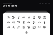 Sealife icons, an Outline Icon by Wencory (Thumbnail 1 of 2)