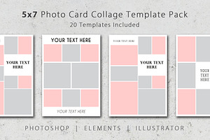 5x7 Photo Card Template Pack, a Card Template by Loveurstyle Designs