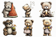 Whimsical Summer Teddy Bear Clipart, an Illustration by Libby Wishes (Thumbnail 5 of 6)