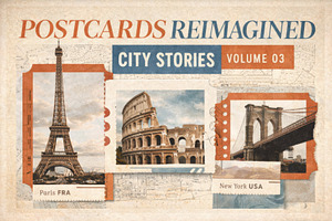 Retro postcard collage with Eiffel T, a Photo by Dvoevnore photos