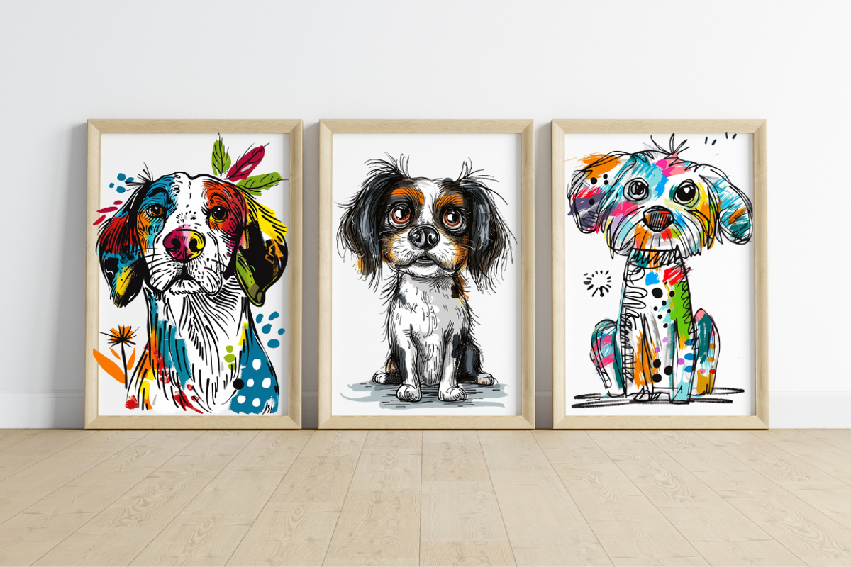 Doodle Cartoon Dogs, an Animal Illustration by PrintHaven Designs (Photo 9 of 10)