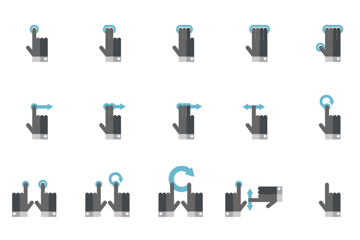 Mobile Touch Gesture Icons