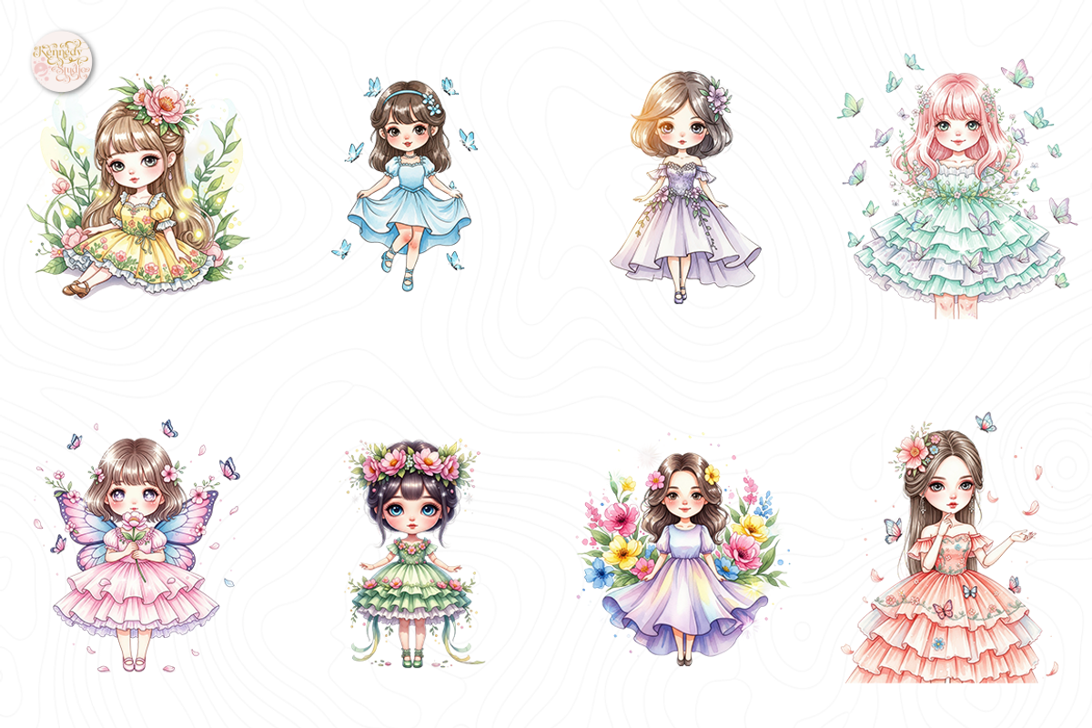 Spring Fashion Girl PNG Clipart., an Object Illustration by KennedyStudio (Photo 2 of 5)