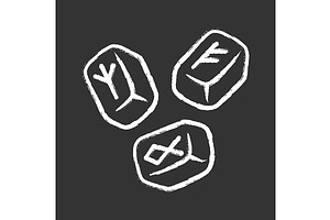 Rune Stones Chalk Icon