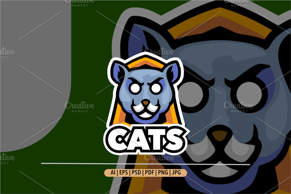 Cat mascot emblem logo sport, a Branding & Logo Template by Bayuktx