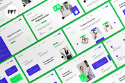 White Green Modern Pitch Deck PPT, a Presentation Template by graphicook (Thumbnail 1 of 5)