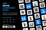World Landmarks Icons, an Outline Icon by Brickclay (Thumbnail 1 of 8)