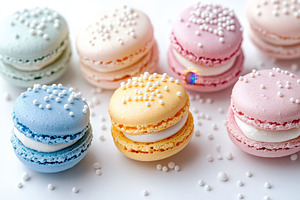 Pastel macarons charm with color, a Photo by Pavel_design
