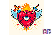 Sacred Heart Illustration, a Decorative Illustration by MISS CHATZ (Thumbnail 3 of 3)