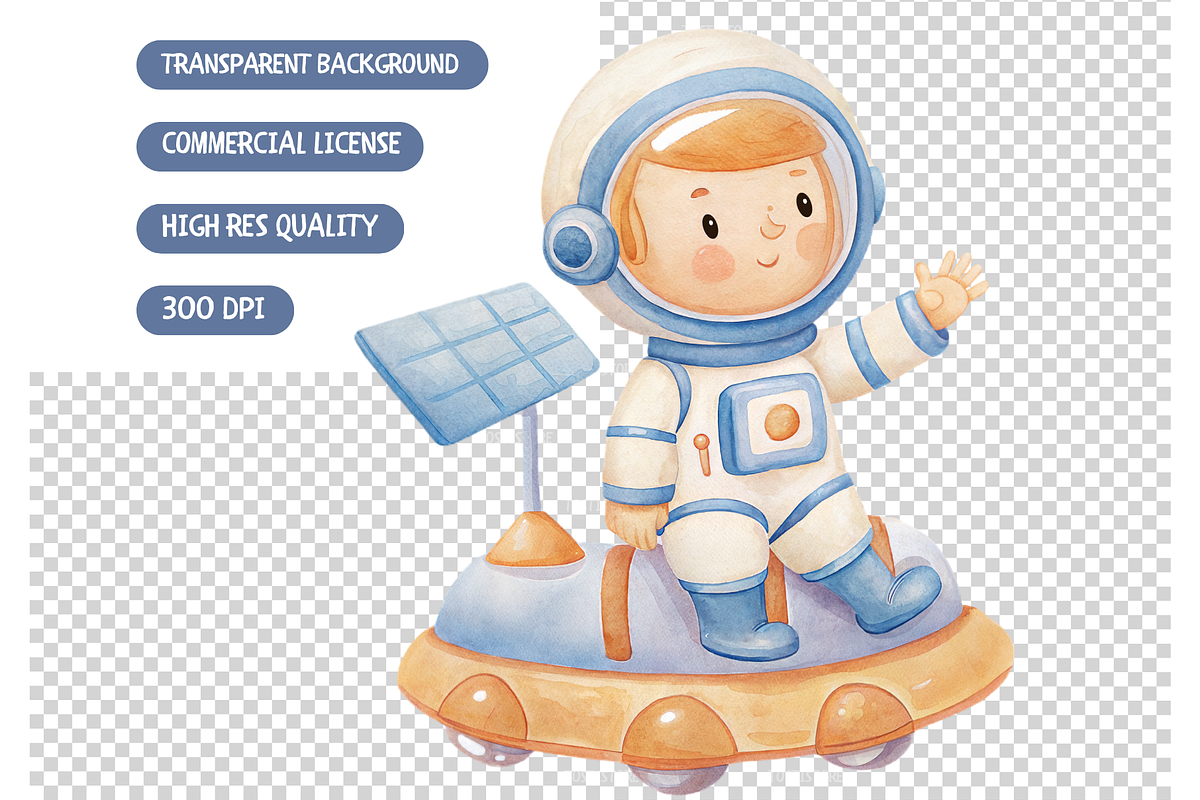 Astronaut Clipart Bundle, an Illustration by TatiMockup (Photo 5 of 5)