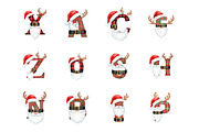 Plaid Christmas Santa Claus Alphabet, an Illustration by SinaCreation (Thumbnail 4 of 7)