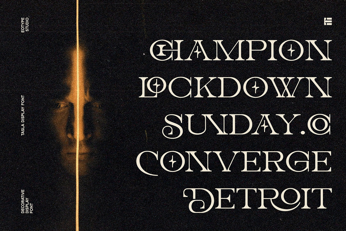 Tasla Decorative Font, a Serif Font by Eotype Studio (Photo 2 of 9)