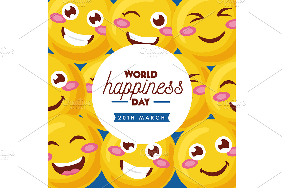international happiness day poster, an Illustration by studiogstock
