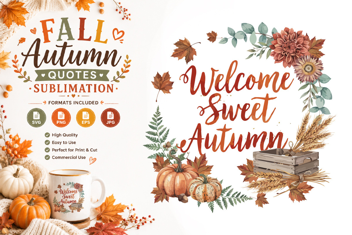 Fall Quotes Sublimation Bundle, a Seasonal Illustration by Actual Pixel (Photo 12 of 16)