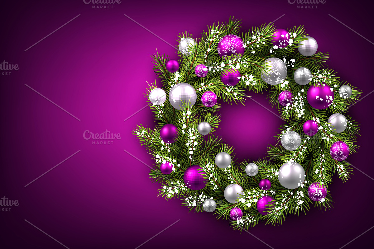 Big violet Christmas & New Year set, a Decorative Illustration by Vjom (Photo 4 of 20)