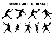 Pickleball Player Silhouette SVG Set, a Person Illustration by Gfx Expert Team (Thumbnail 3 of 3)