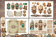 Steampunk Clockwork Scrapbook Kit, a Transportation Illustration by Secret Helper (Thumbnail 4 of 8)
