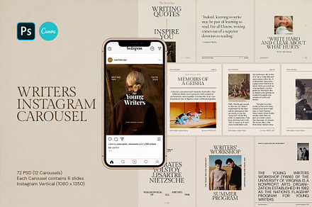 Writers Instagram Carousel Templates