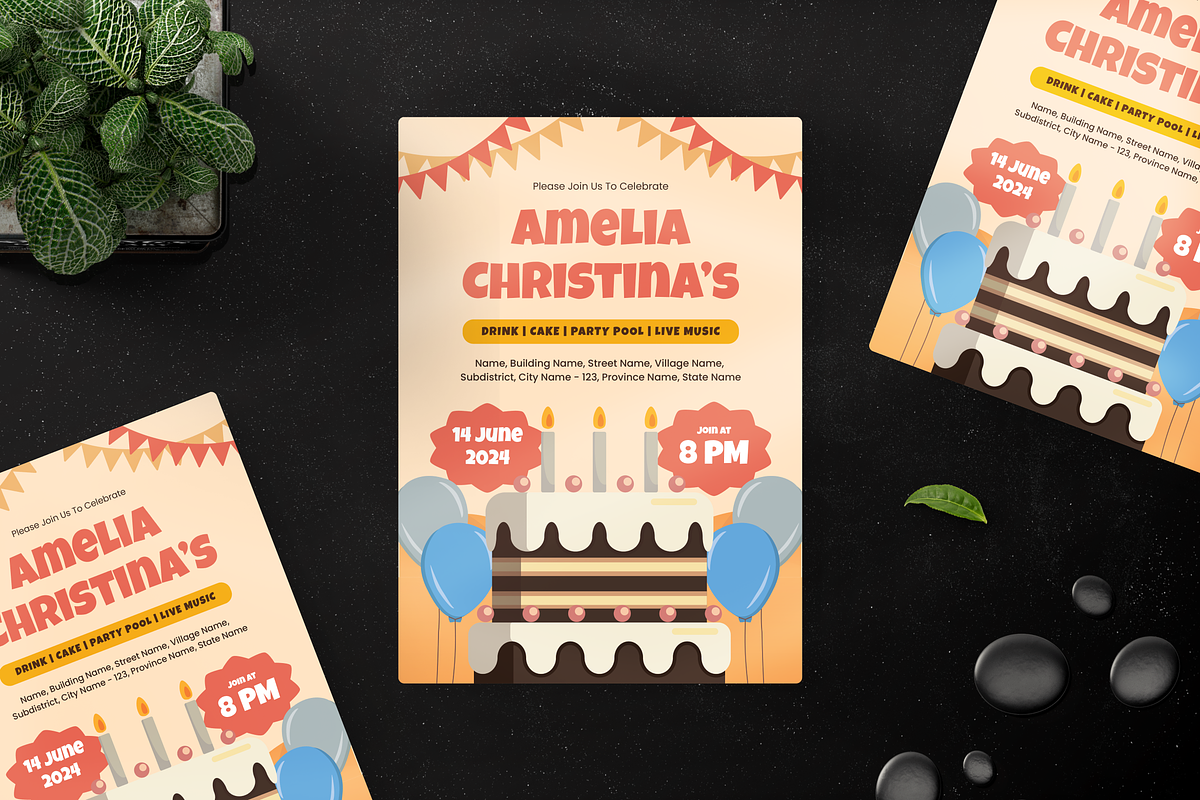Cake Lover Birthday Party, an Invitation Template by Annora Studio (Photo 1 of 4)