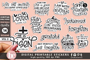 Easter Bible Verse Stickers PNG EPS, a Seasonal Illustration by TheBlackCatPrints (Thumbnail 1 of 2)