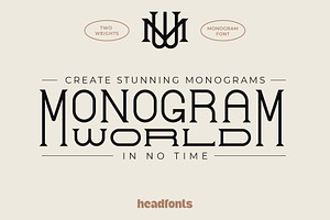 Monogram World Serif Elegant Wedding, a Serif Font by Headfonts