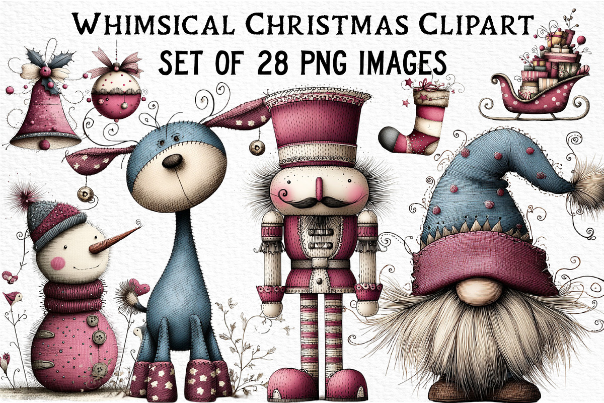 Whimsical Christmas Clipart, an Illustration by Craft Nest (Photo 1 of 6)